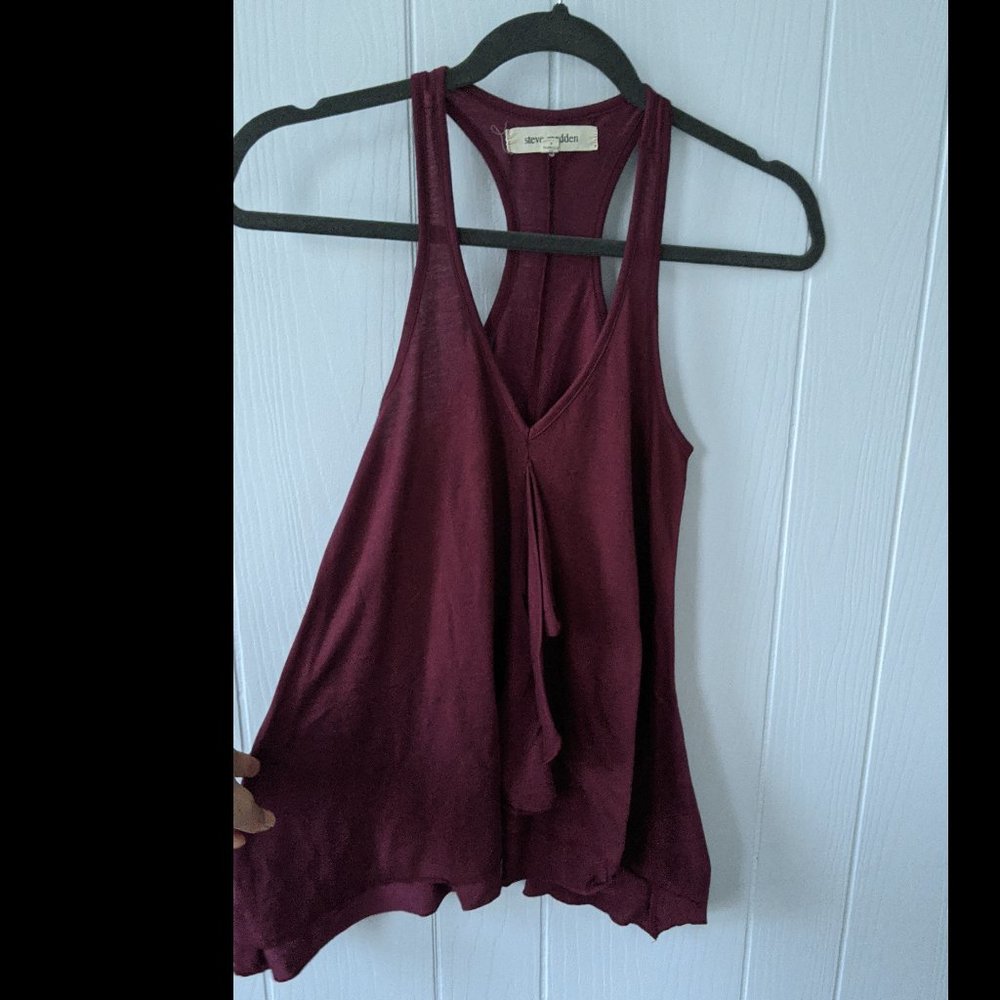 Cute Steve Madden Maroon Cotton Tank Top Size S